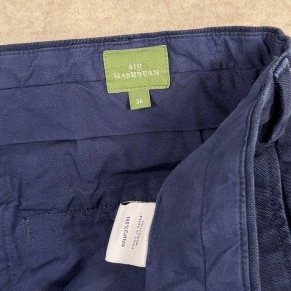 Sid Mashburn Garment Dyed Canvas Trouser Blue Mens 36 Cotton Pants Fits *35x27* - Picture 8 of 12